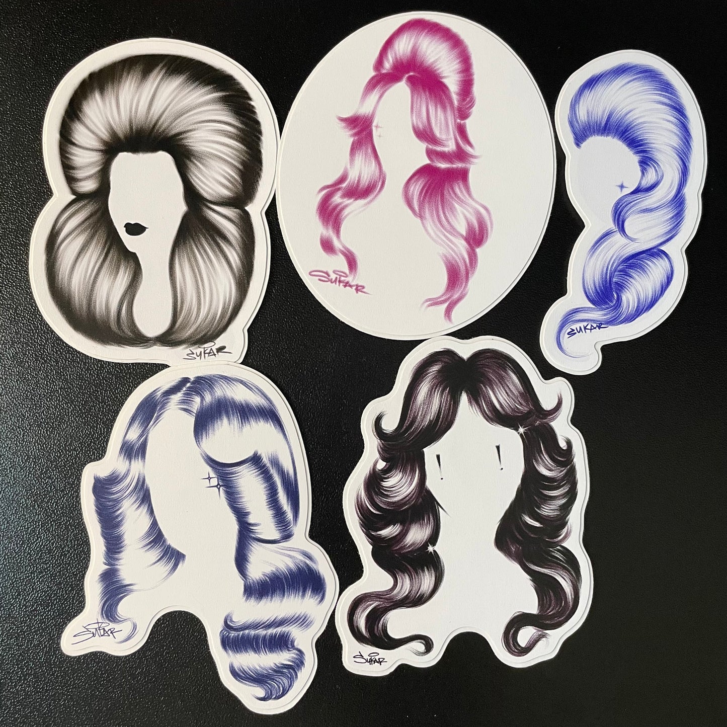 All the Hair sticker pack