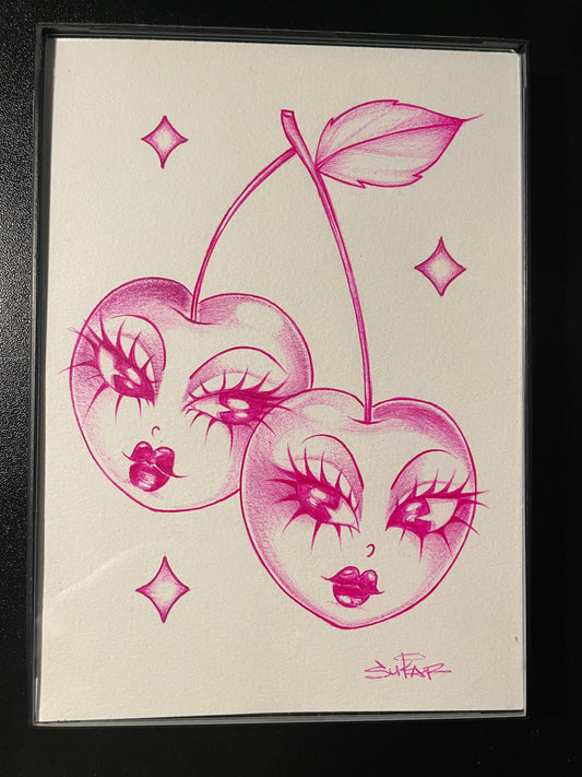 Besties original pen drawing