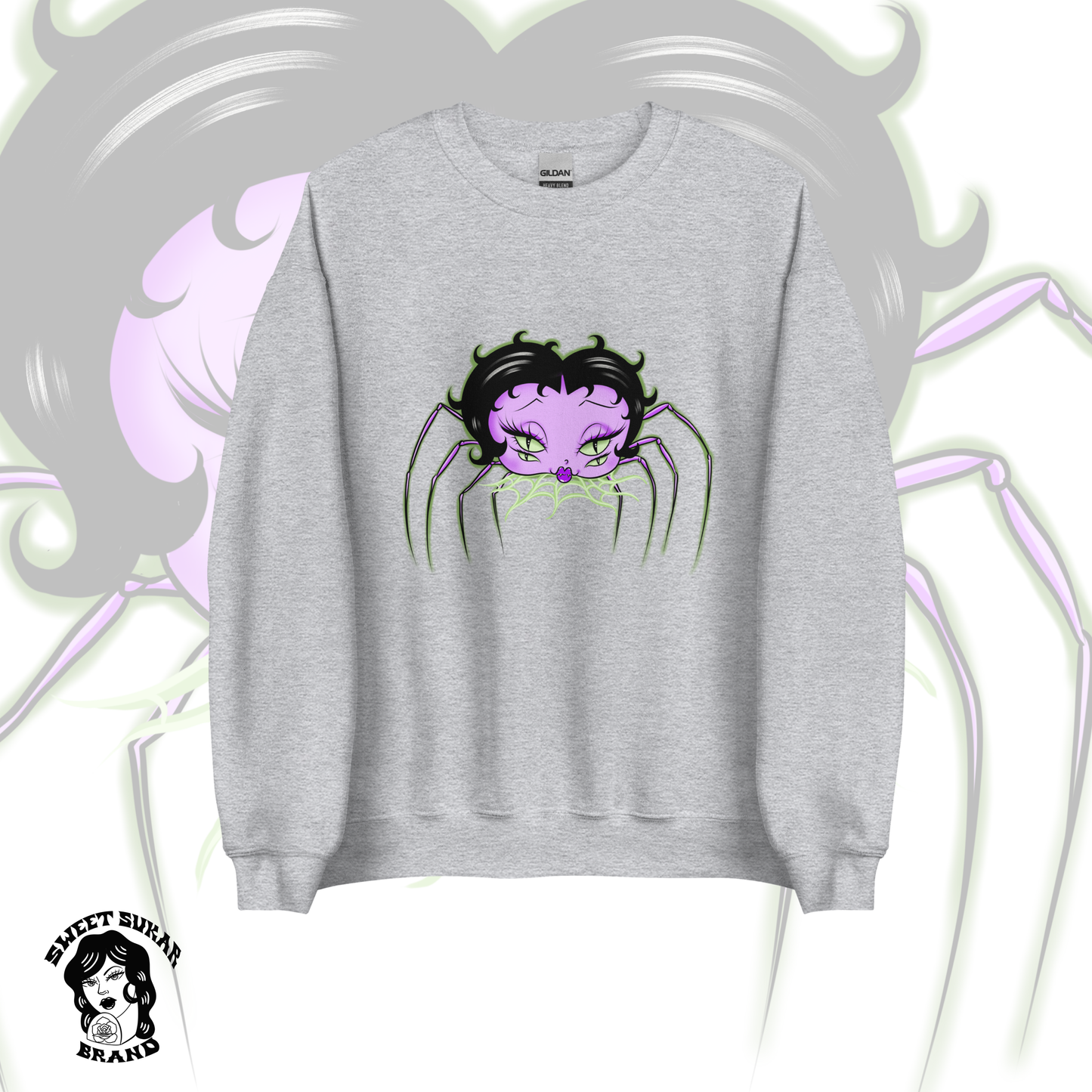 Spider Lady Betty crewneck sweater