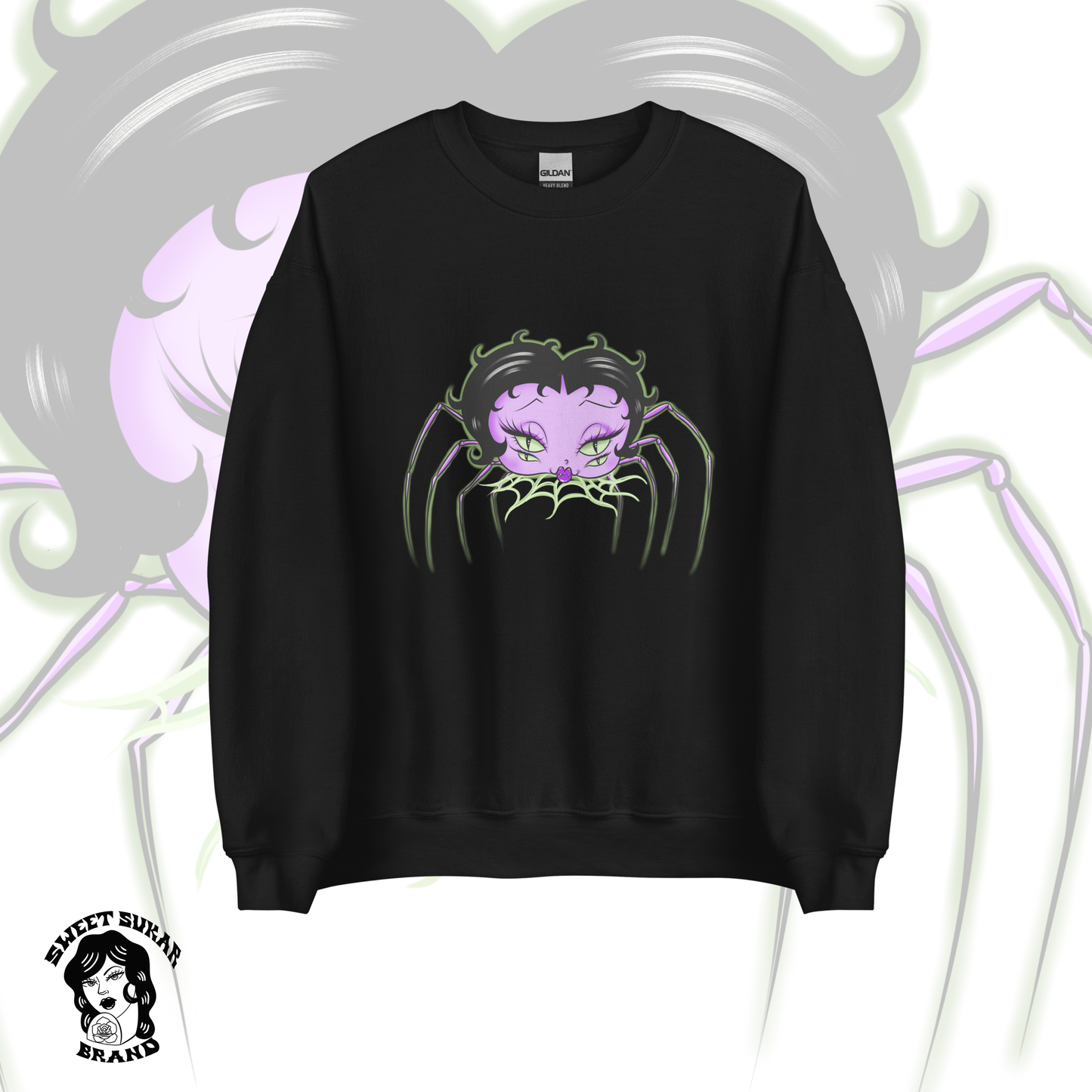 Spider Lady Betty crewneck sweater