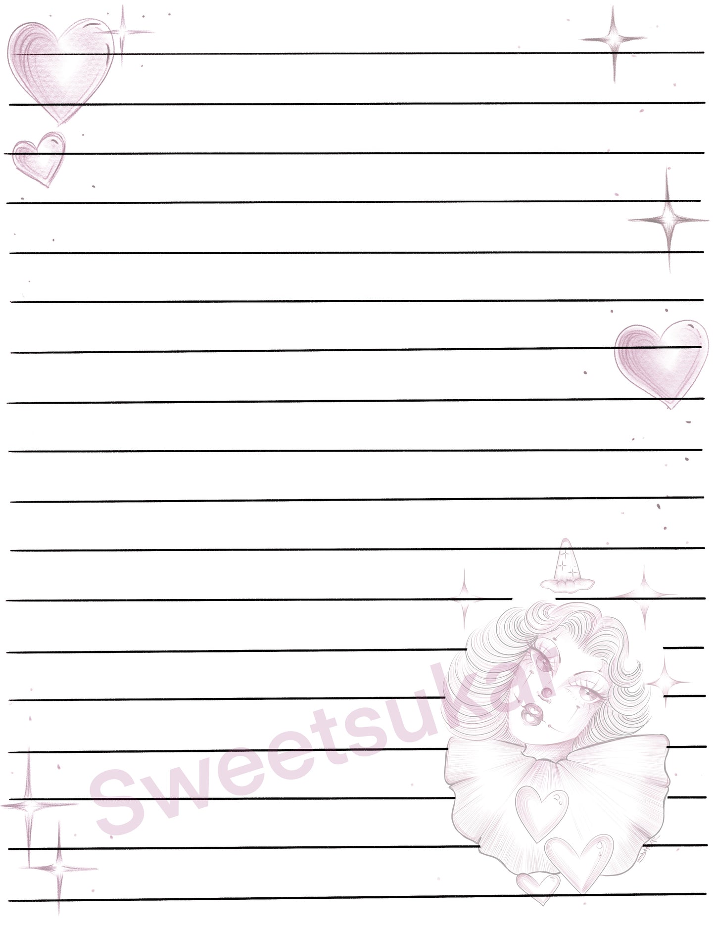 Payasas in Love stationary