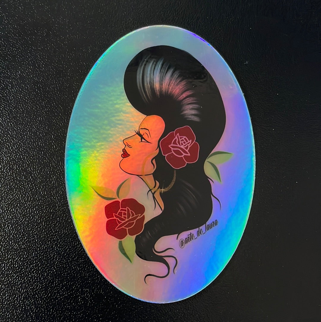 Divine holographic sticker