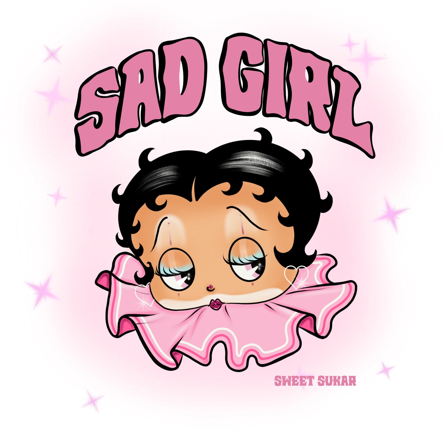 Pink Sad Girl Betty print SALE