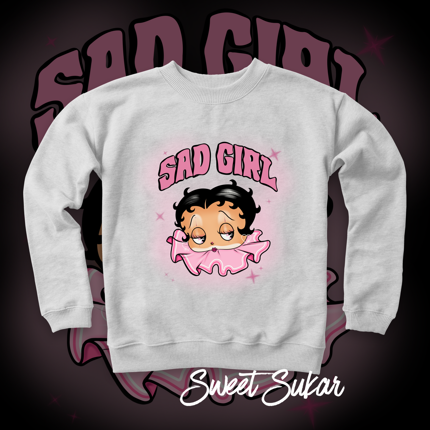 Sad Girl Pink Sweater