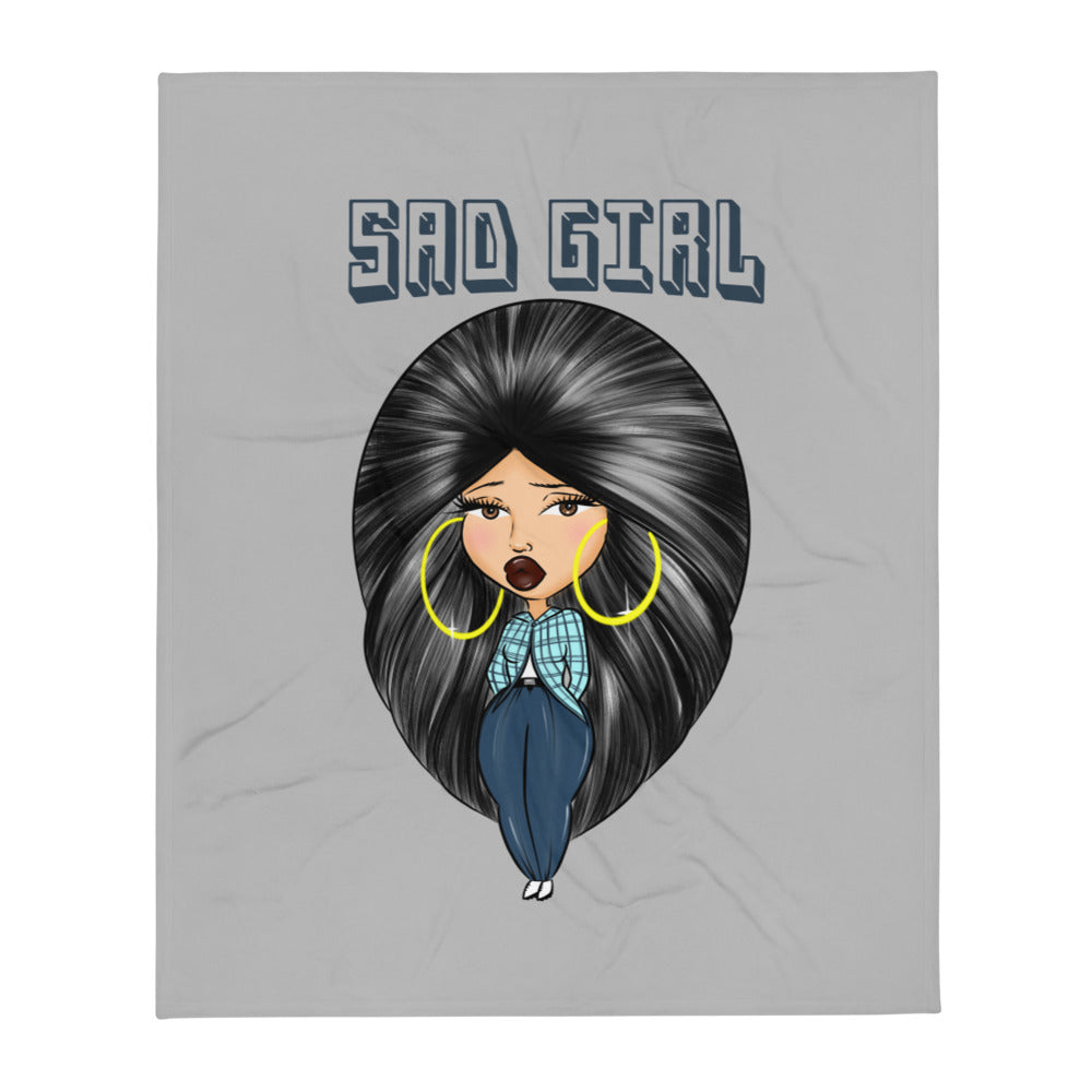 Sad Girl Throw Blanket