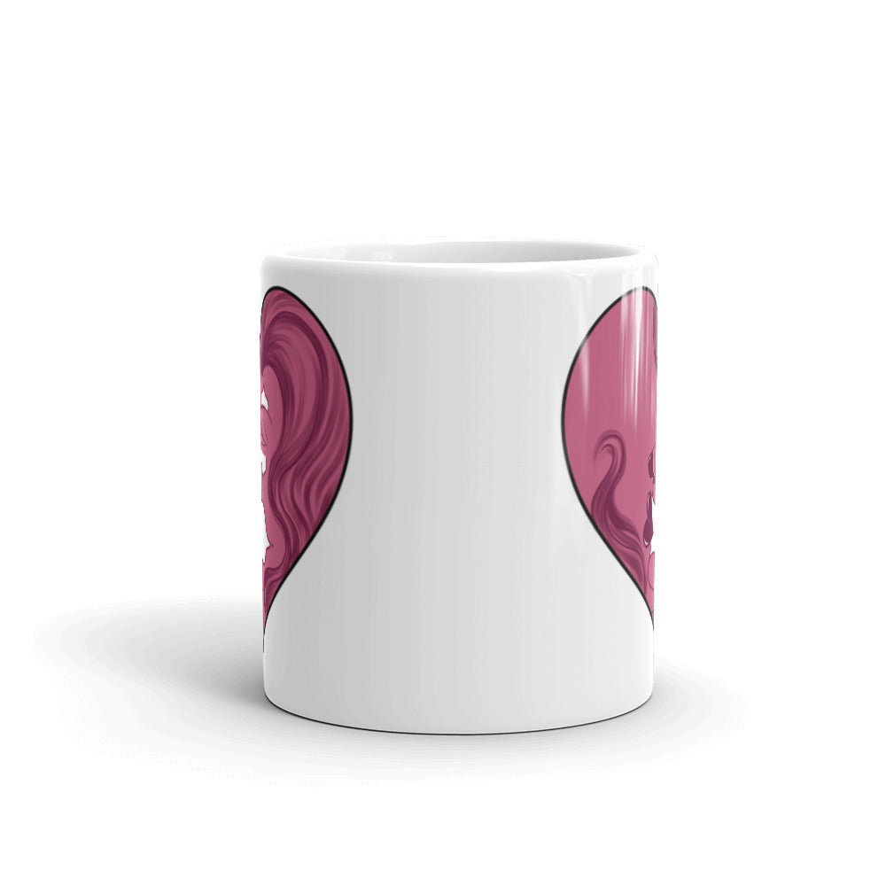 Pink Love White glossy mug