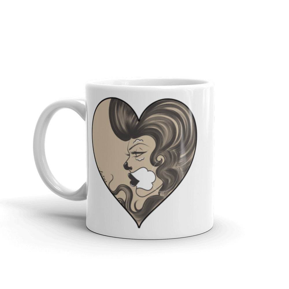 Brown Love White glossy mug