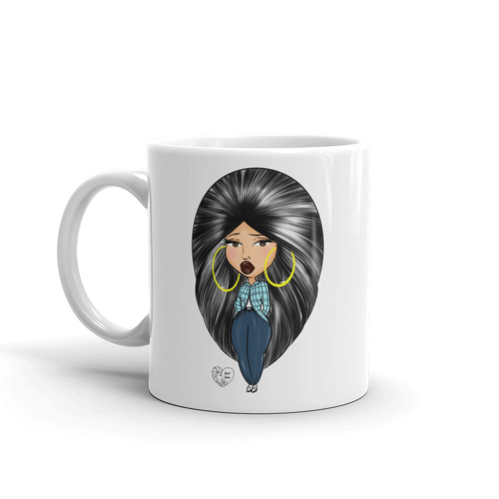 Sad Girl White glossy mug