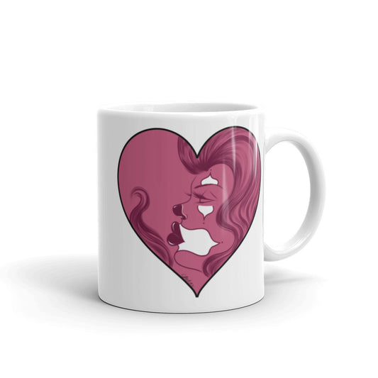 Pink Love White glossy mug