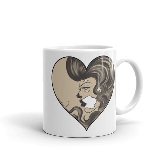 Brown Love White glossy mug