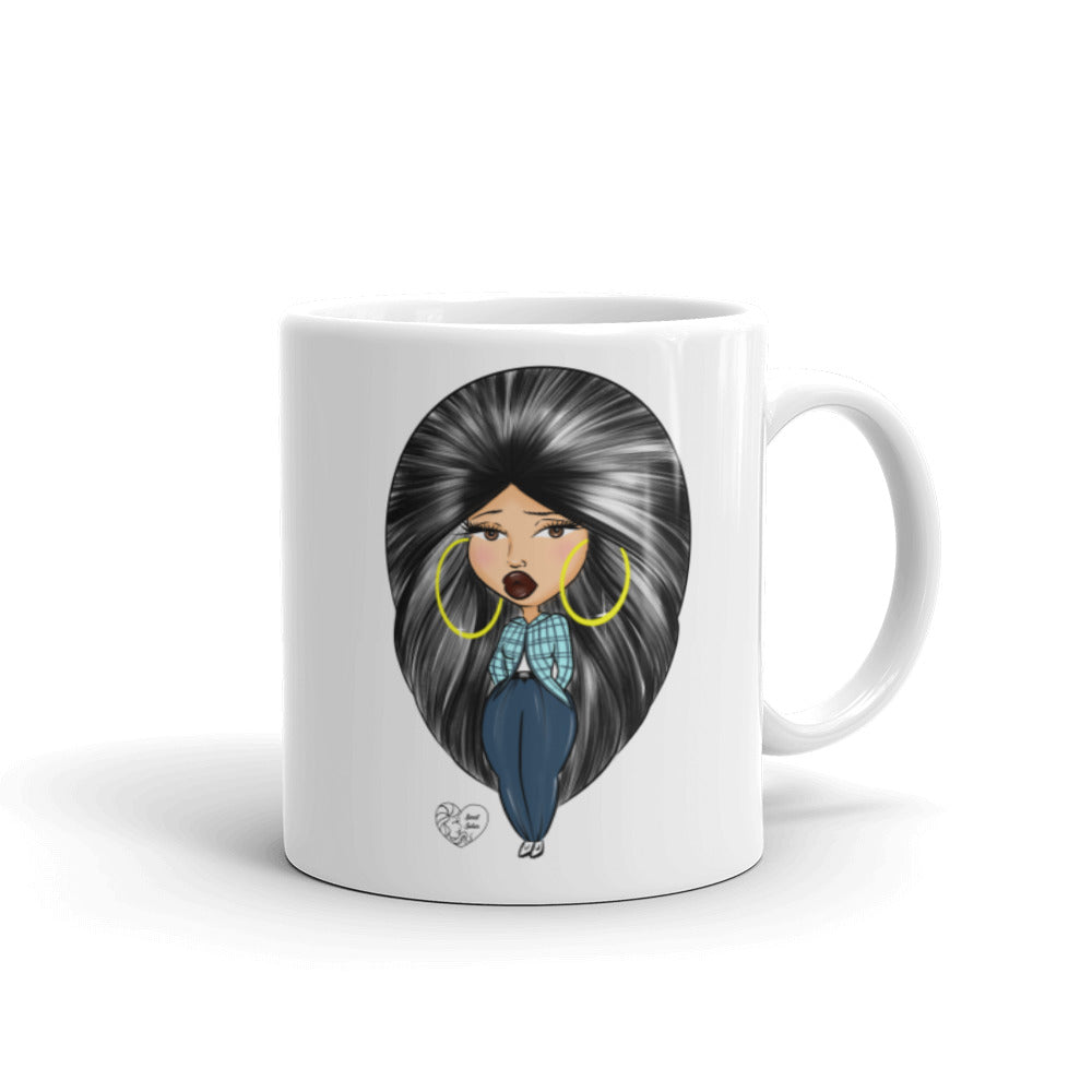 Sad Girl White glossy mug