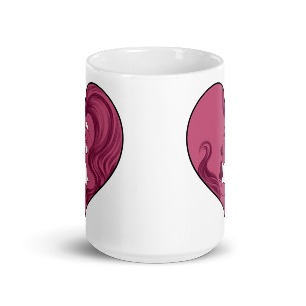 Pink Love White glossy mug