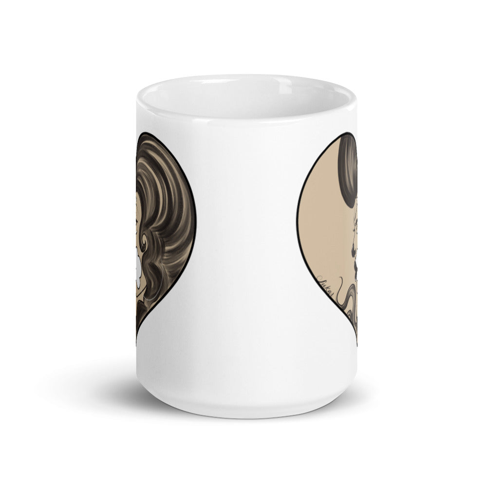 Brown Love White glossy mug