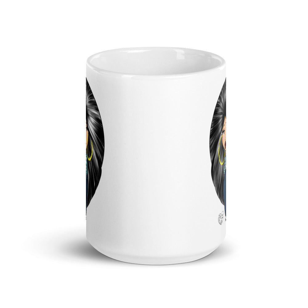 Sad Girl White glossy mug