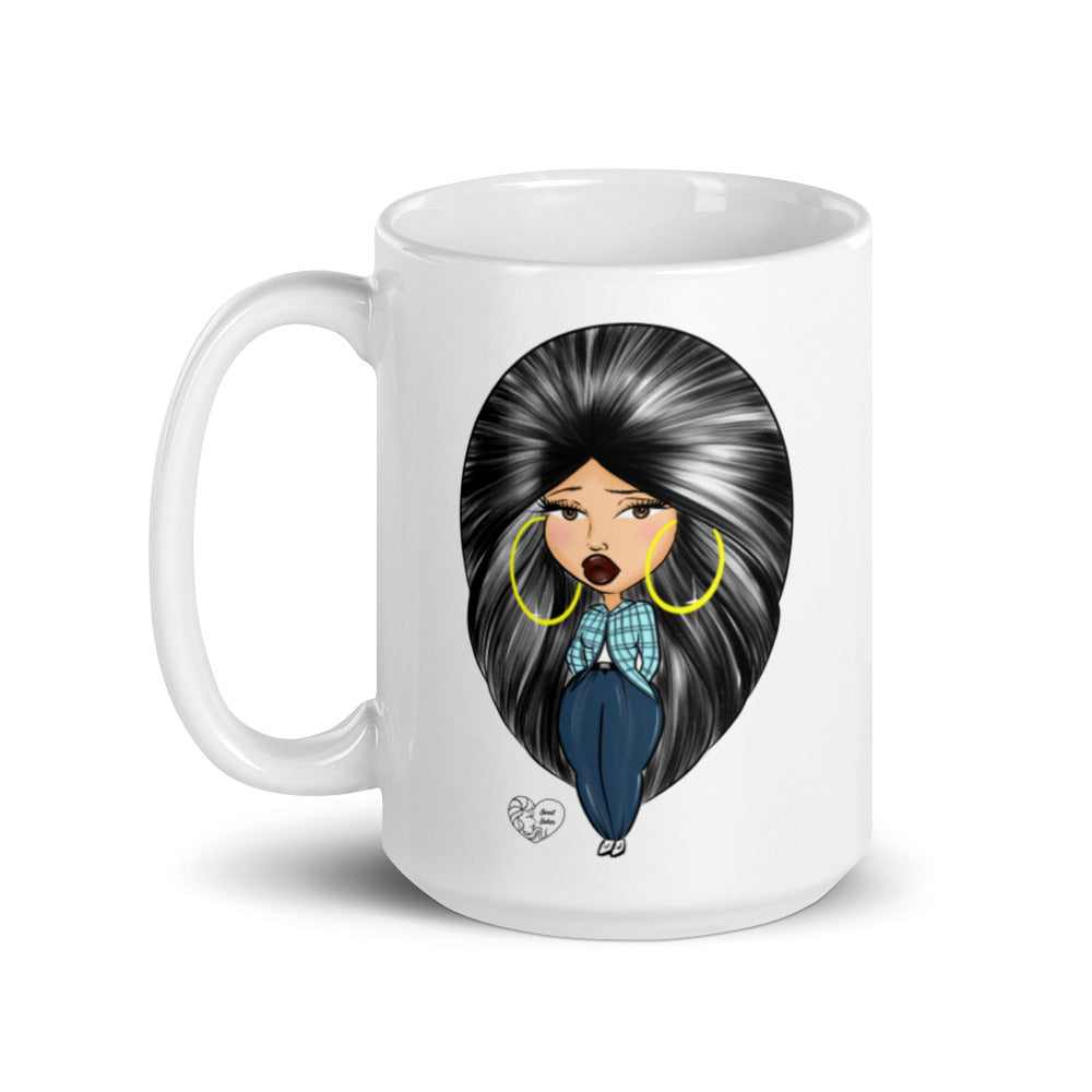 Sad Girl White glossy mug