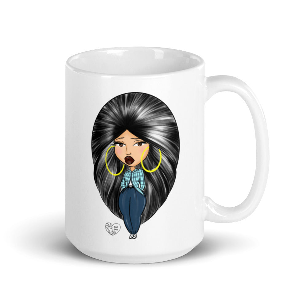 Sad Girl White glossy mug